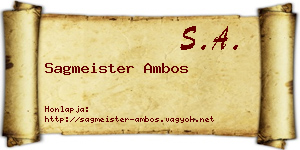Sagmeister Ambos névjegykártya